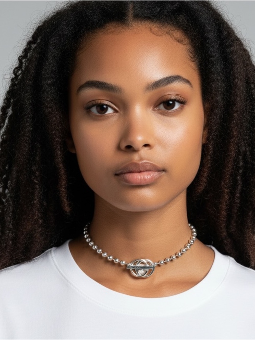 Gucci Silver Interlocking G Ball-Chain Necklace
